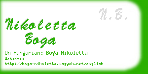 nikoletta boga business card